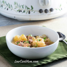Crock Pot Ham Cauliflower Potato Stew