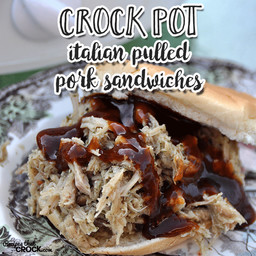 Crock Pot Italian Pulled Pork Sandwiches