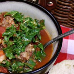Crock-Pot Italian Sausage Tuscan Bean & Kale Soup Recipe