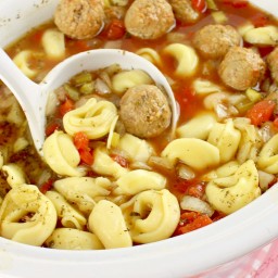 Crock Pot Meatball and Tortellini Soup