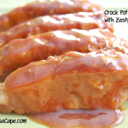 Crock Pot Pork Ribs with Zesty Barbeque Sauce