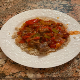 Crock Pot Ropa Vieja (Beef, Peppers, and Onions)