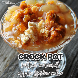 Crock Pot Salted Caramel Apple Spoon Cake