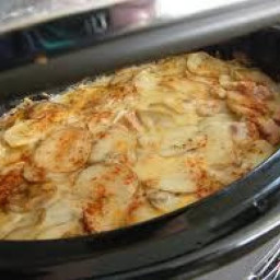 Crock Pot Scalloped Potatoes and Ham