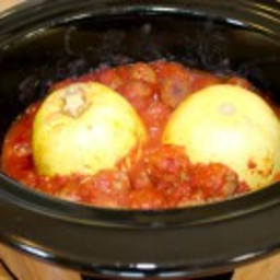 Crock Pot Spaghetti Squash and Meatballs