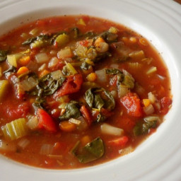 Crock Pot Spinach-Tomato-Vegetable Soup