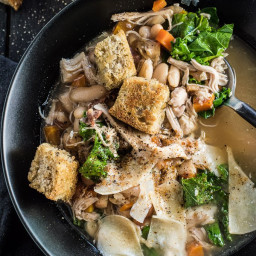 Crock Pot Tuscan Chicken Soup with Prosciutto and Parmesan