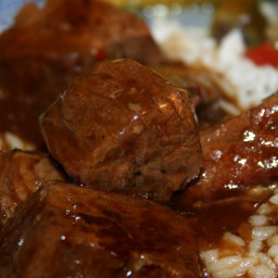 Crockpot Beef Tips and Rice