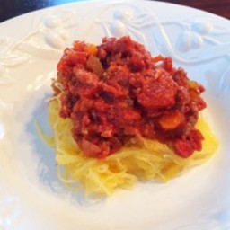 Crockpot Bolognese Sauce and Spaghetti Squash
