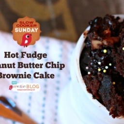 Crockpot Hot Fudge Peanut Butter Chip Brownie Cake