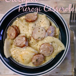 Crockpot Pierogi Casserole with Kielbasa - Easy Meals