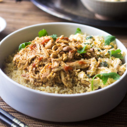 Crockpot Thai Peanut Chicken Quinoa Bowls Recipe