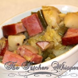 Crockpot Ham Potato Bean Cabbage Stoup