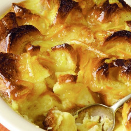Croissant pudding with marmalade glaze