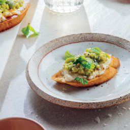 Crostini with Ricotta, Honey, and Fava Beans
