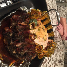 Crown Roast of Pork with Dirty Rice Stuffing and Creole Mustard Sauce