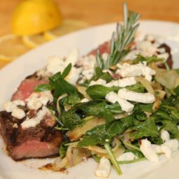 Crumbled Goat Cheese NY Grilled Strip Steak Salad
