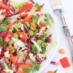 Crunchy Asian Chopped Cabbage Salad with Peanut Dressing