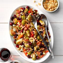 Crunchy Bacon Blue Cheese Red Pepper Brussel Sprouts