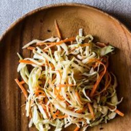 Crunchy Cabbage Salad with Miso-Ginger Dressing