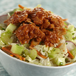Crunchy Coleslaw Salad with Sweet and Spicy Salmon