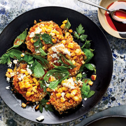 Crunchy Eggplant and Corn Salad with Mint and Feta