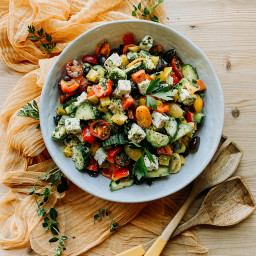 Crunchy Greek Salad with Avocado and Feta