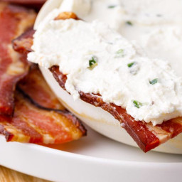 Crunchy Keto Bacon Chips with Homemade Jalapeno Cream Cheese