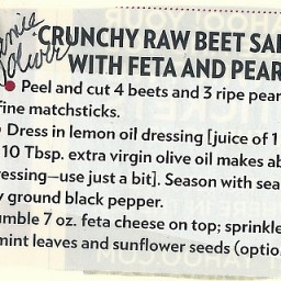 Crunchy Raw Beet Salad with Feta and Pear