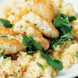 Crunchy Shrimp with Toasted Couscous and Ginger-Orange Sauce