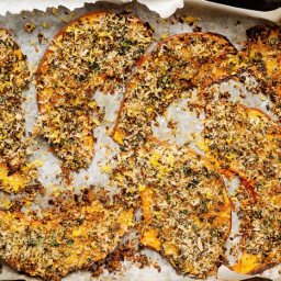 Crusted Pumpkin Wedges with Sour Cream