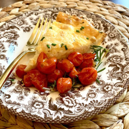 Crustless Pancetta and Gruyere Quiche with Blistered Tomatoes