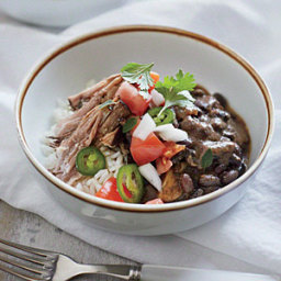 Cuban Pork Shoulder with Beans and Rice