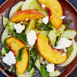 Cucumber and Peach Salad with Herbs