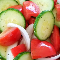Cucumber and Tomato Salad with a Simple Summer Vinaigrette