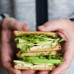 Cucumber Avocado Sandwich with Herb Goat Cheese