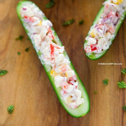 Cucumber Boats with Crab Salad