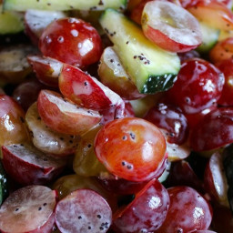 CUCUMBER GRAPE SALAD WITH POPPY SEED DRESSING