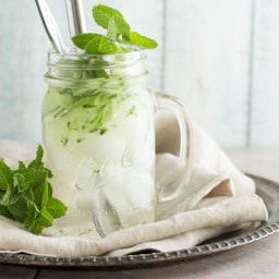 Cucumber Mint Julep with Persian Mint Simple Syrup