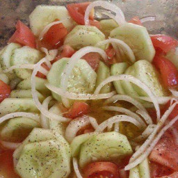 Cucumber, Onion, and Tomatoes