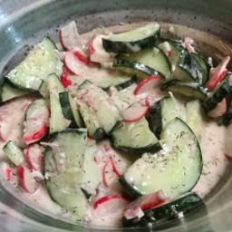 Cucumber & Radish Salad with Yogurt Dressing
