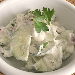 Cucumber Salad with Bleu Cheese and Greek Yogurt