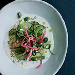 Cucumber Salad with Buttermilk Dressing and Pickled Onion