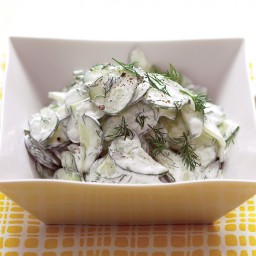 Cucumber Salad with Sour Cream and Dill Dressing