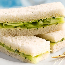Cucumber sandwiches with lemon herb butter