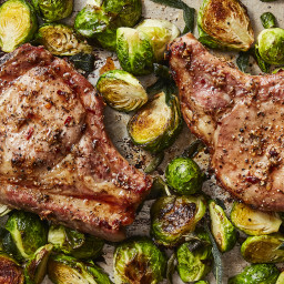 Cumin-Roasted Pork Chops and Brussels Sprouts Recipe