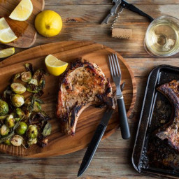 Cumin-Roasted Pork Chops and Brussels Sprouts