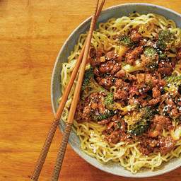 Cumin-Sichuan Peppercorn Beef with Ramen Noodles  & Broccoli