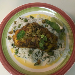 Curried Catfish & Coconut Rice