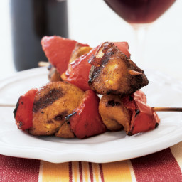 Curried Chicken and Red Pepper Kebabs